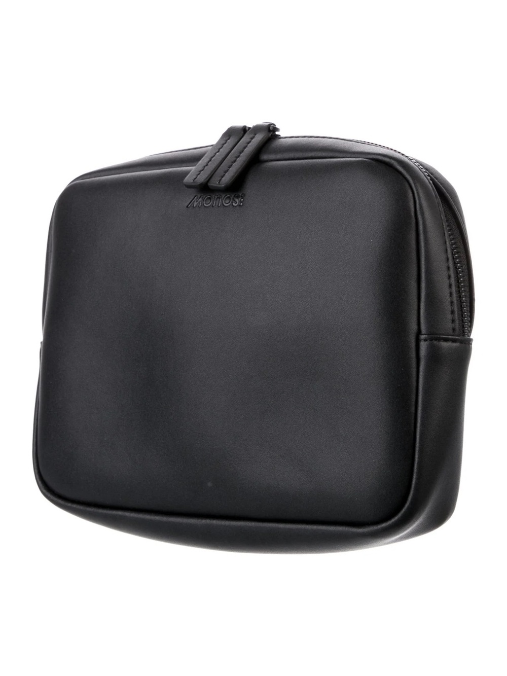 Monos attachable Black Leather Travel Toiletry Bag nwt unisex electronic cords